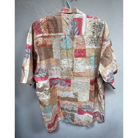 Tori Richard Cotton Lawn Men's Button Up Short Sleeve Leaf Hawaiian Shirt Large - Picture 2 of 8